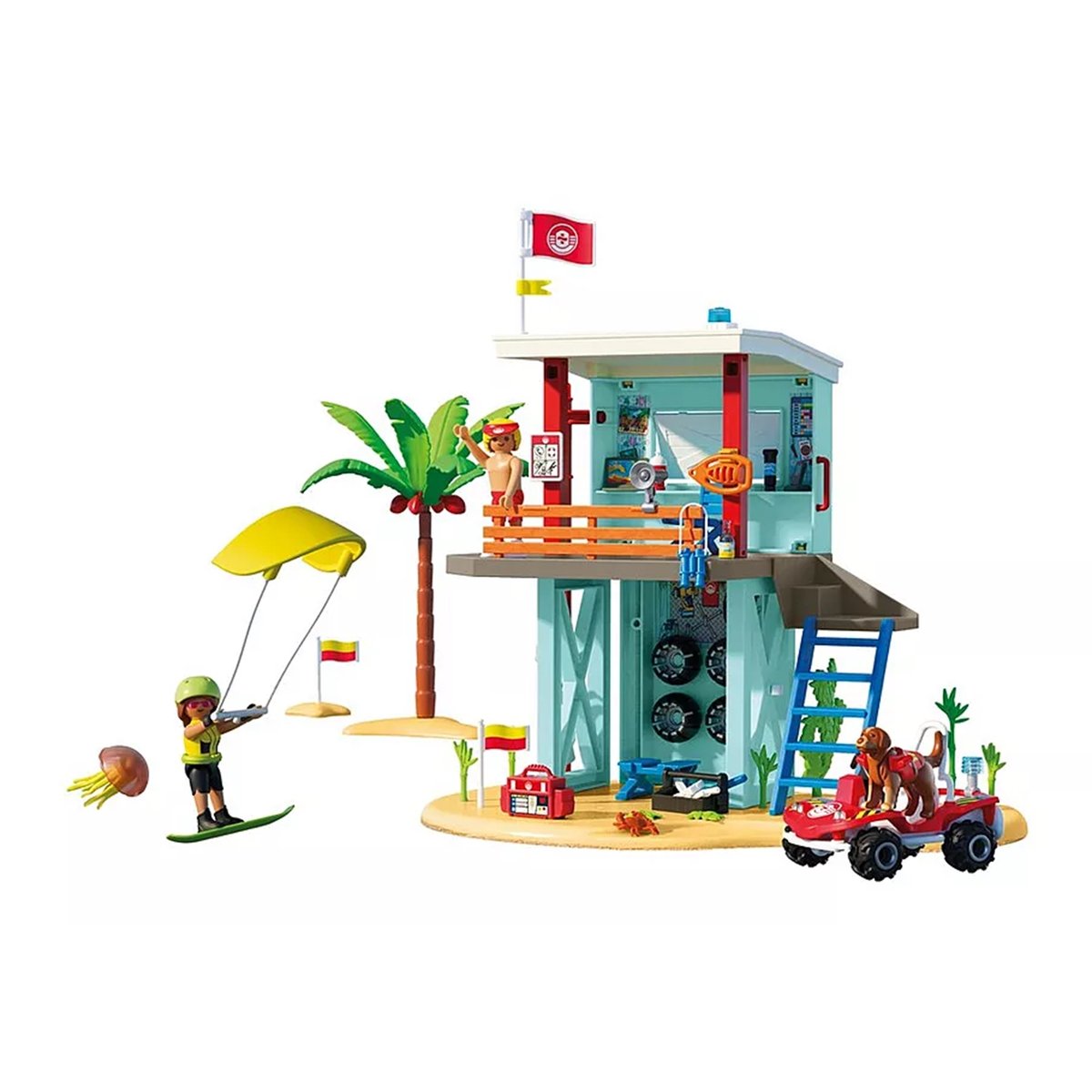 Poste de secours & voiturette de plage multicolore, PLAYMOBIL