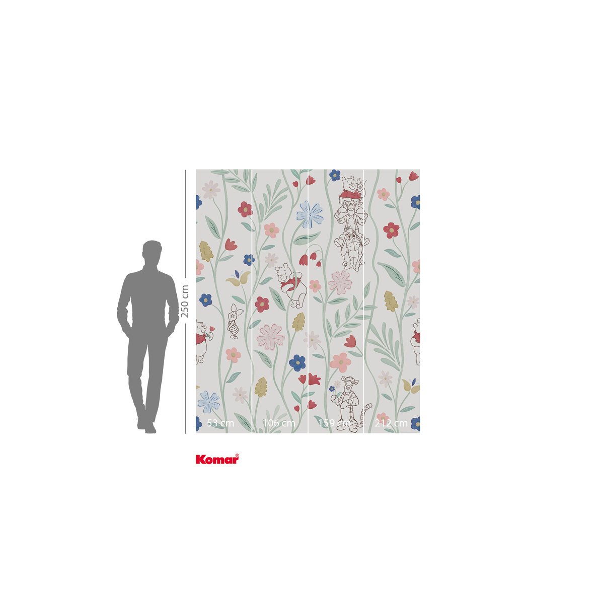 Papier peint Komar - Disney Winnie the Pooh Blossom Friends - Rouleau: 212 x 250 cm multicolore, HEXOA