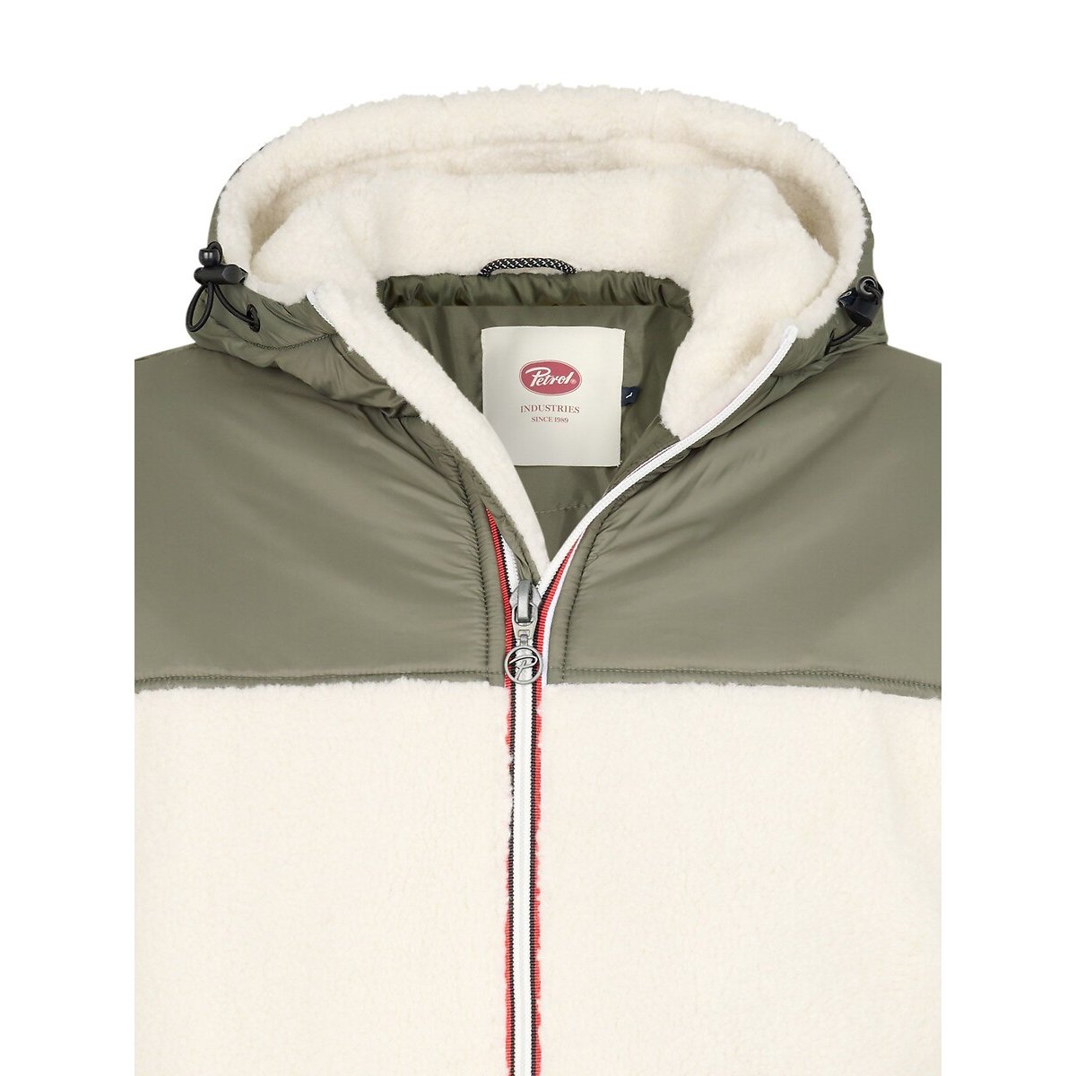 Parka con cappuccio verde / bianco, PETROL INDUSTRIES