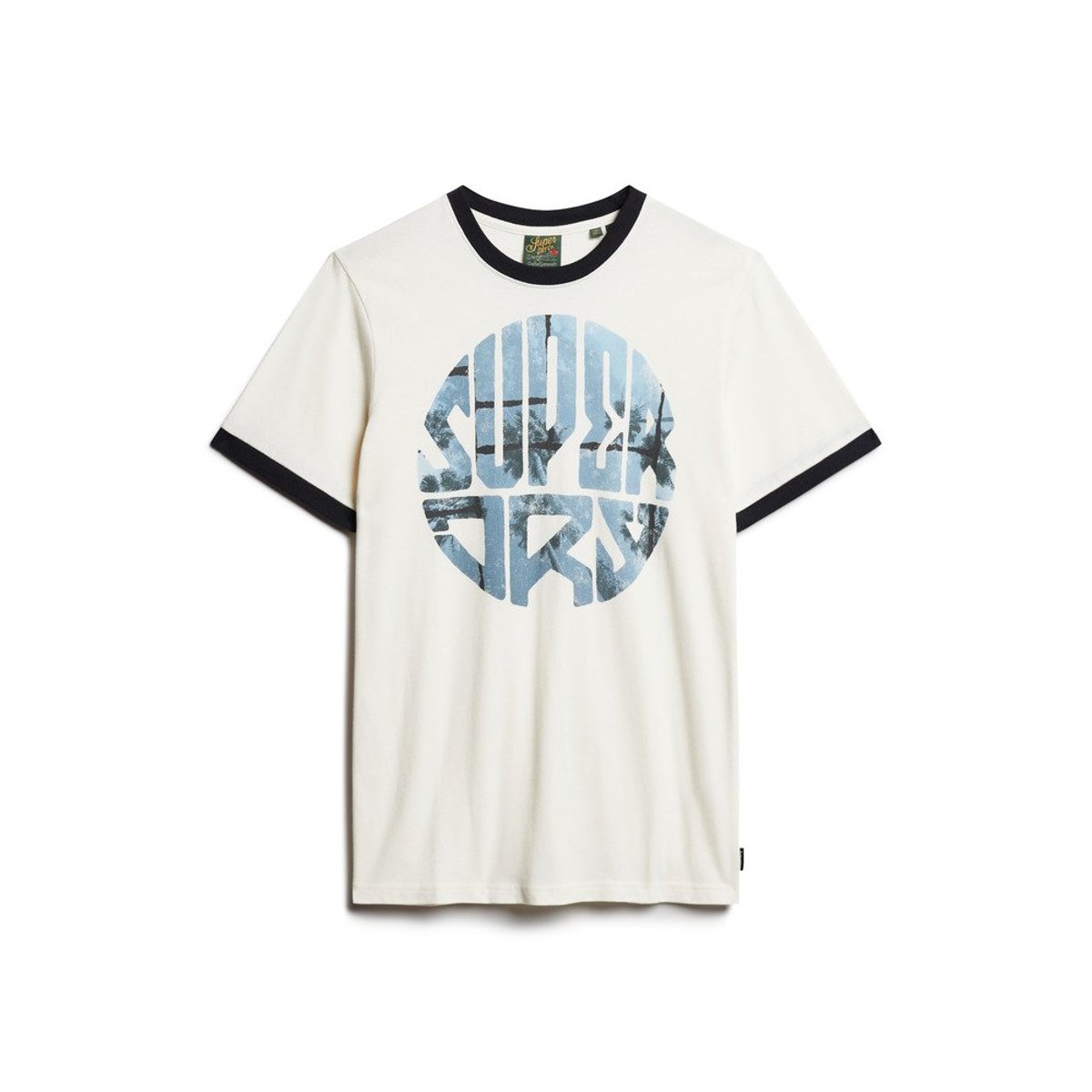 T-shirt à logo photographique blanc hivernal, SUPERDRY