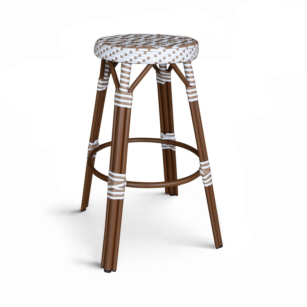 Tabouret de bar effet rotin naturel, SCALA noisette, NOW'S HOME