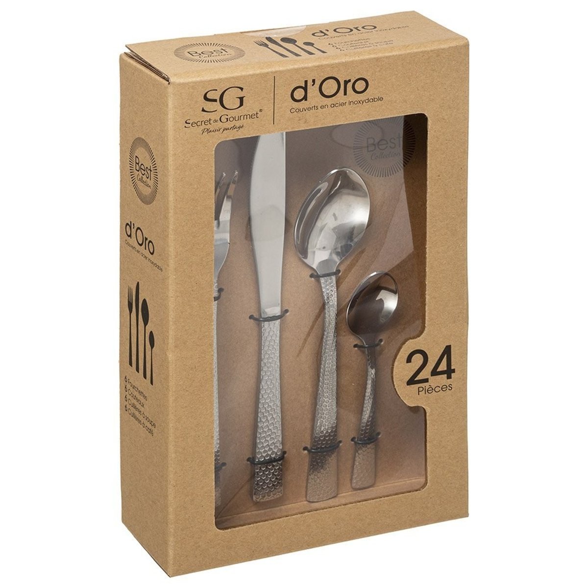 Ménagère Inox 24 Pièces D'oro gris, ATMOSPHERA