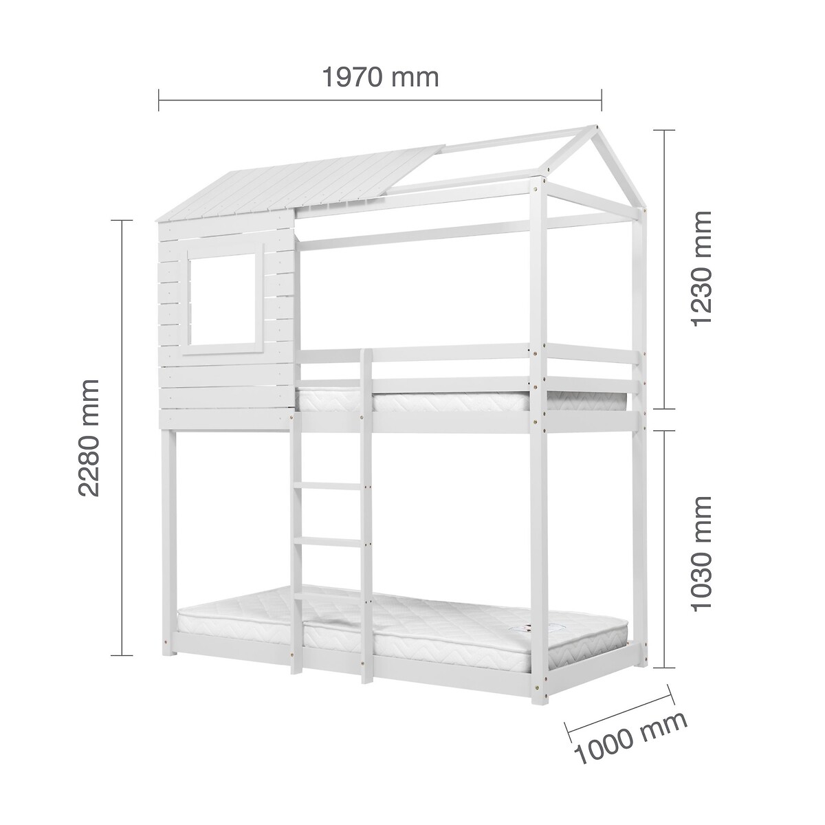 Ascent Treehouse Pine Bunk Bed white, SO'HOME