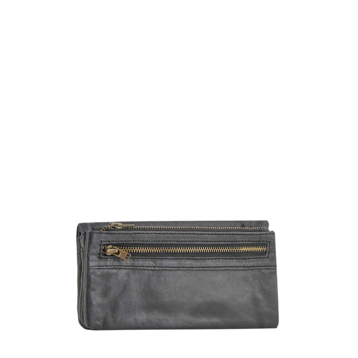 Portefeuille Cow cuir black, BASILIC PEPPER