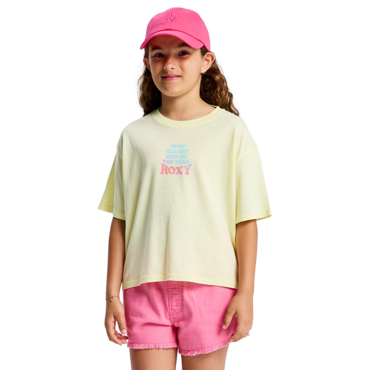 T-Shirt, manches courtes, col rond, Floral. vert daiquiri green, ROXY