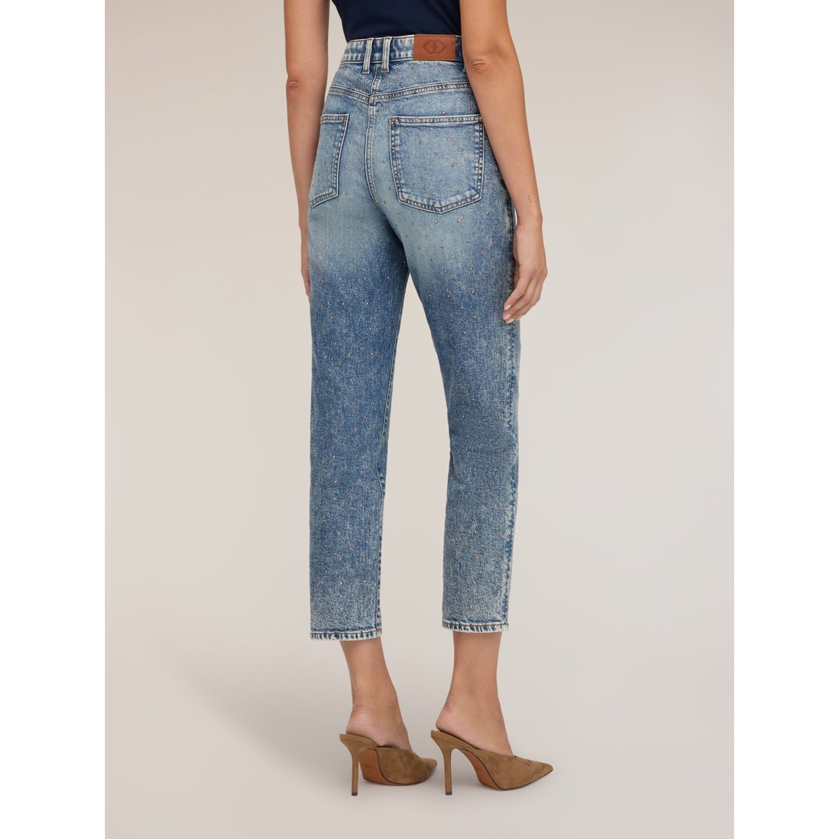 Jean regular mum fit avec strass light - blue, MOTIVI