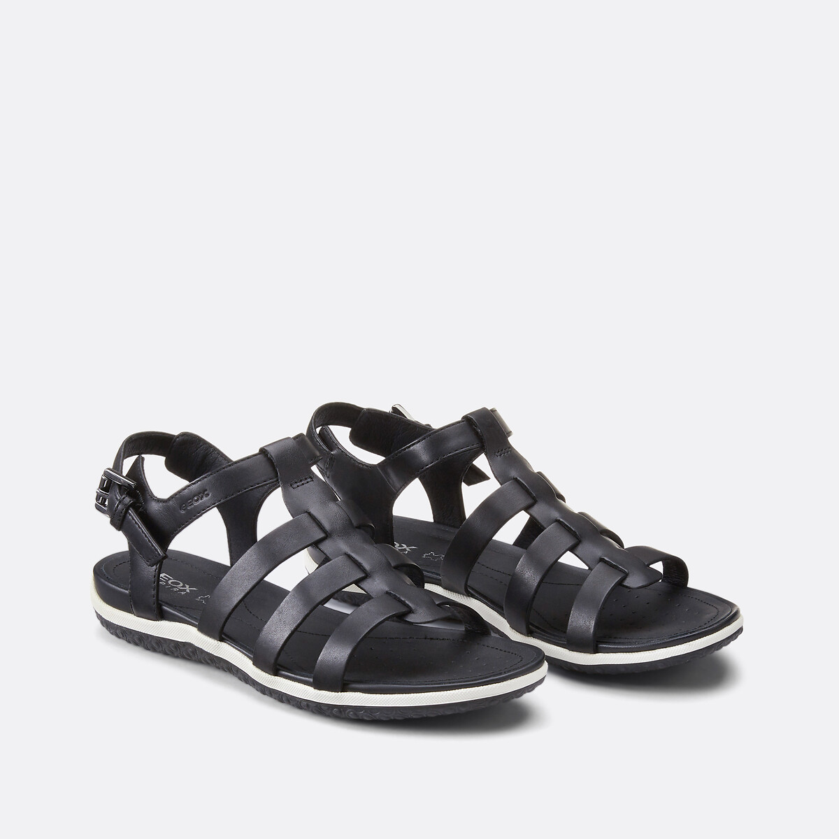 Sandales en cuir Vega noir, GEOX