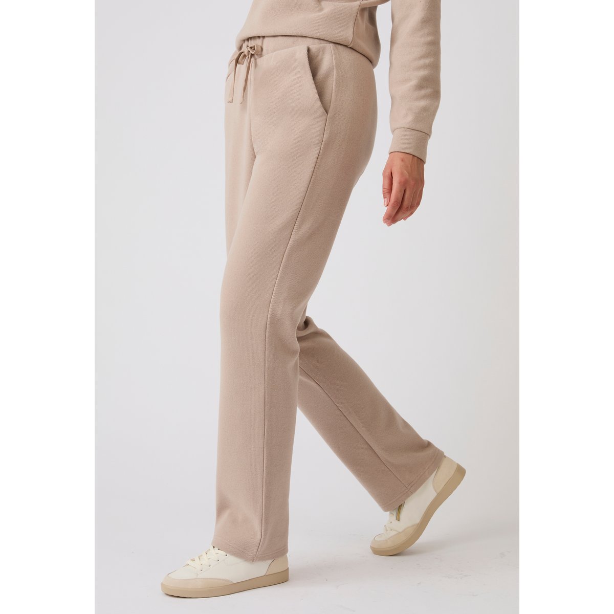 Pantalon de détente enfilable côtelé gris taupe, DAMART