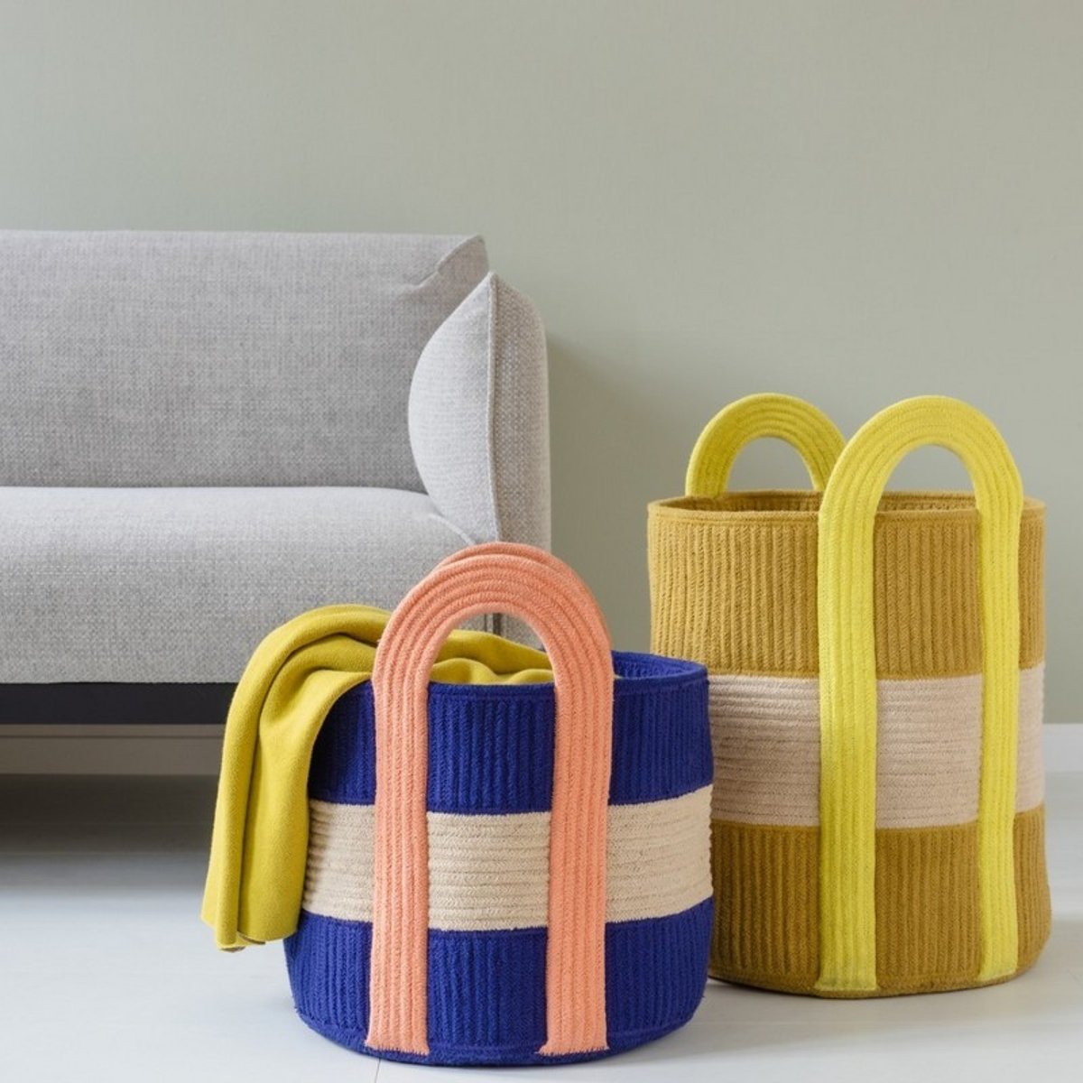Panier rangement design coton Colombo bleu, REMEMBER