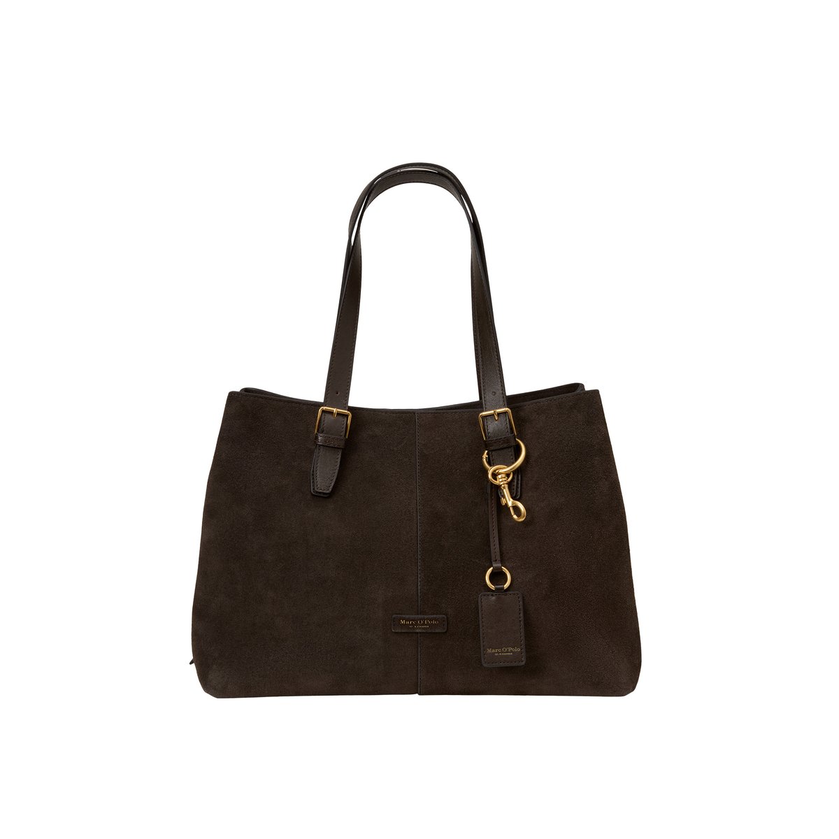 Sac cabas modèle Phillis en cuir de vachette velours souple marron, MARC O'POLO