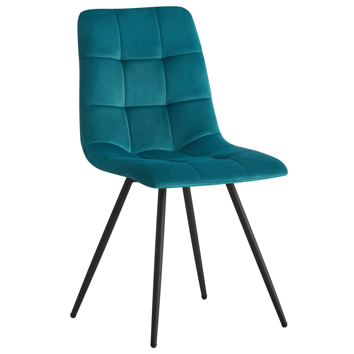 Lot de 2 chaises, métal et velours, BJORN bleu canard, NORDLYS