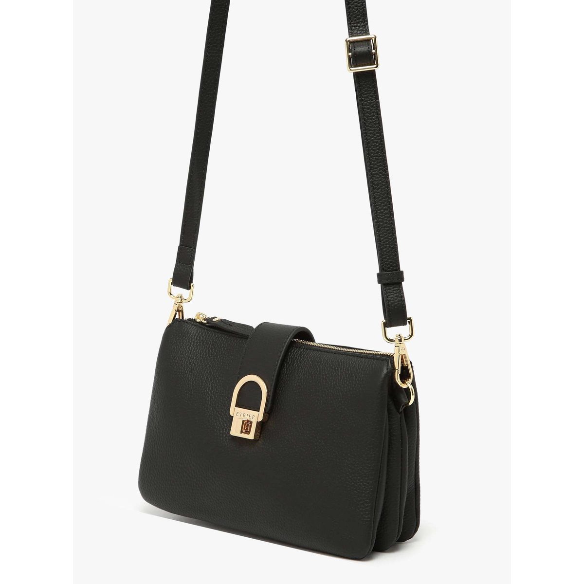 Sac bandoulière Equestre cuir noir, ETRIER