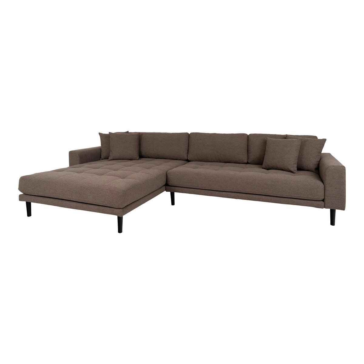 Canapé d'angle avec méridienne large AMSTERDAM marron - méridienne gauche, PIER IMPORT