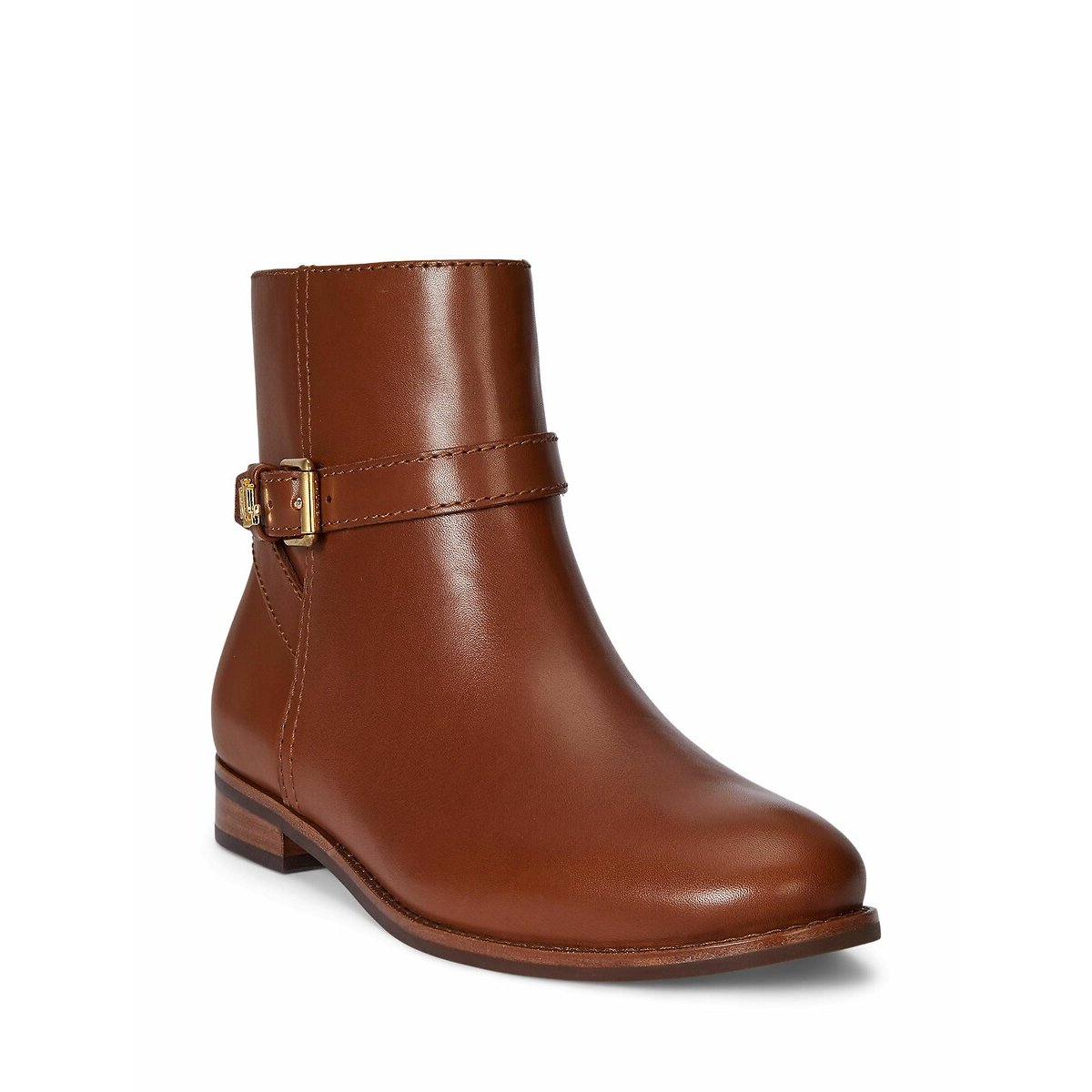 Bottines en cuir lisse Brooke tan, LAUREN RALPH LAUREN