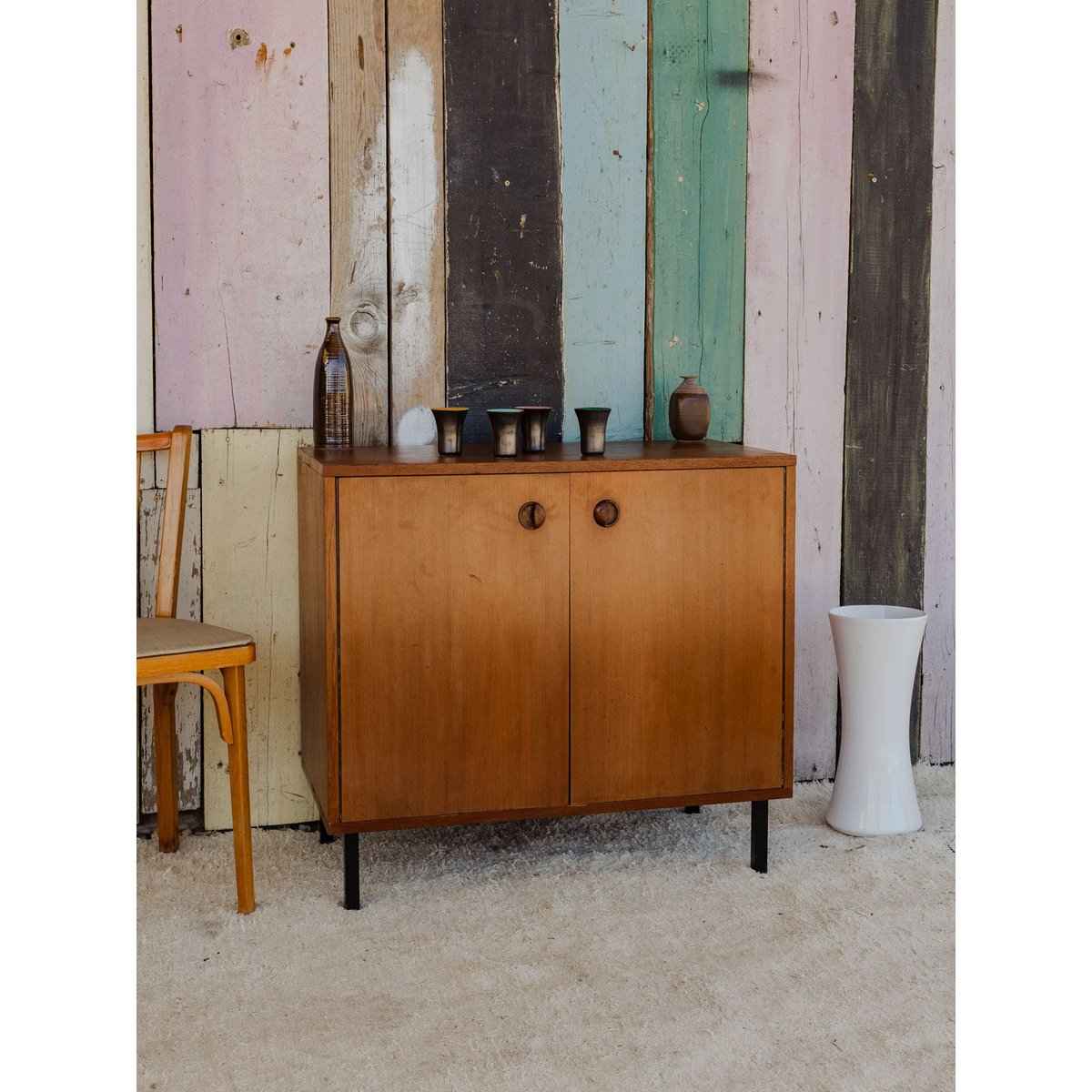 Buffet en teck Gustave N°1607 - Bon état bois foncé, DEBONGOUT
