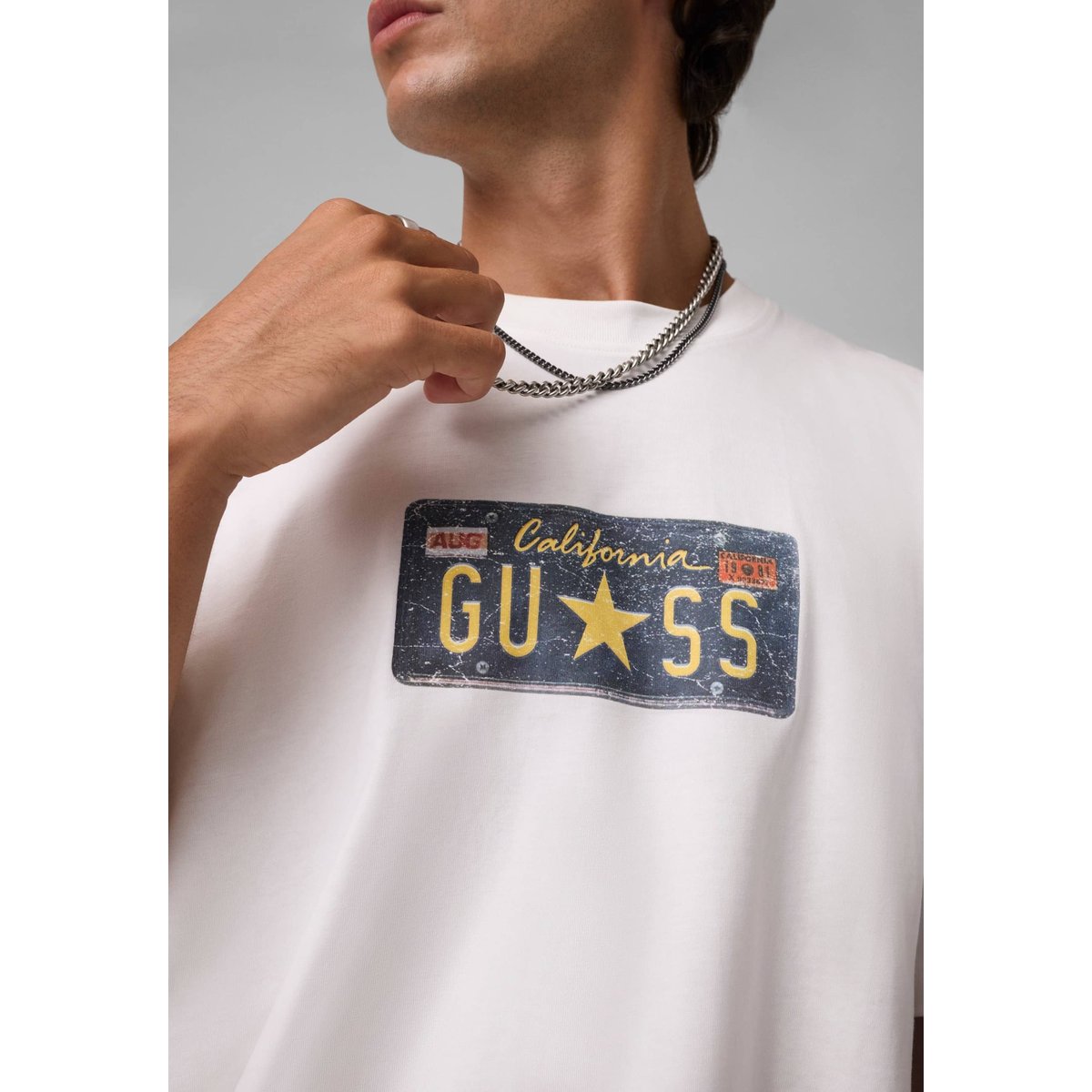 T-Shirt Imprimé blanc, GUESS JEANS