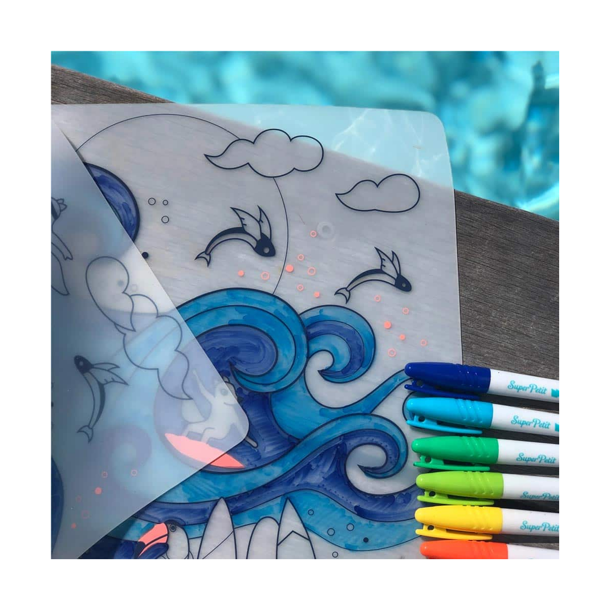 set en silicone a colorier Surf Party couleur unique, SUPER PETIT
