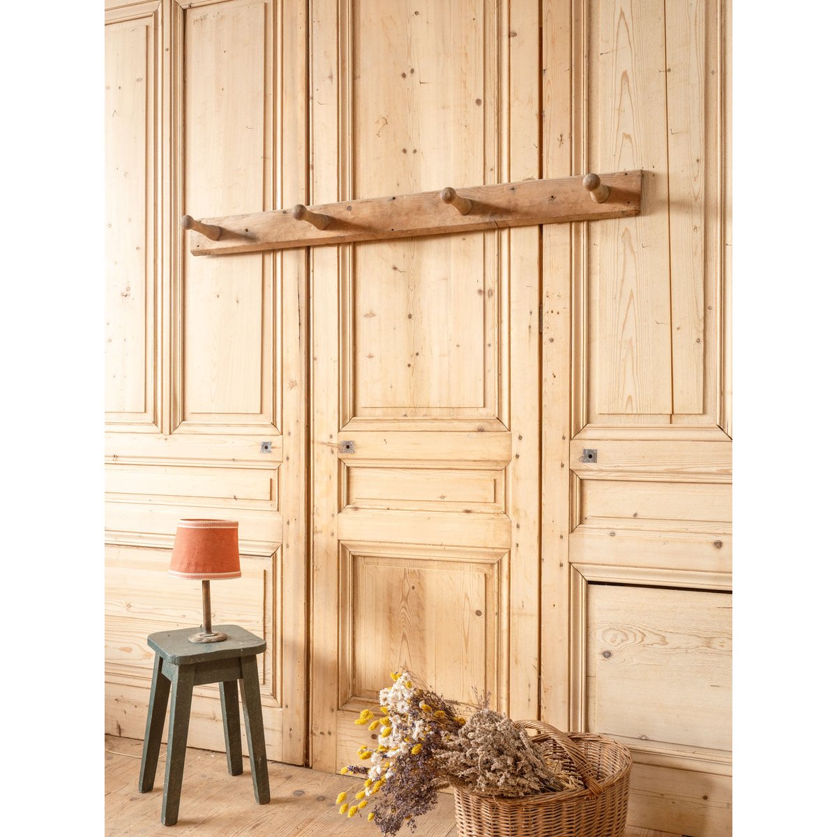 Porte-manteau mural en bois Max N°414 - Bon état bois clair, DEBONGOUT