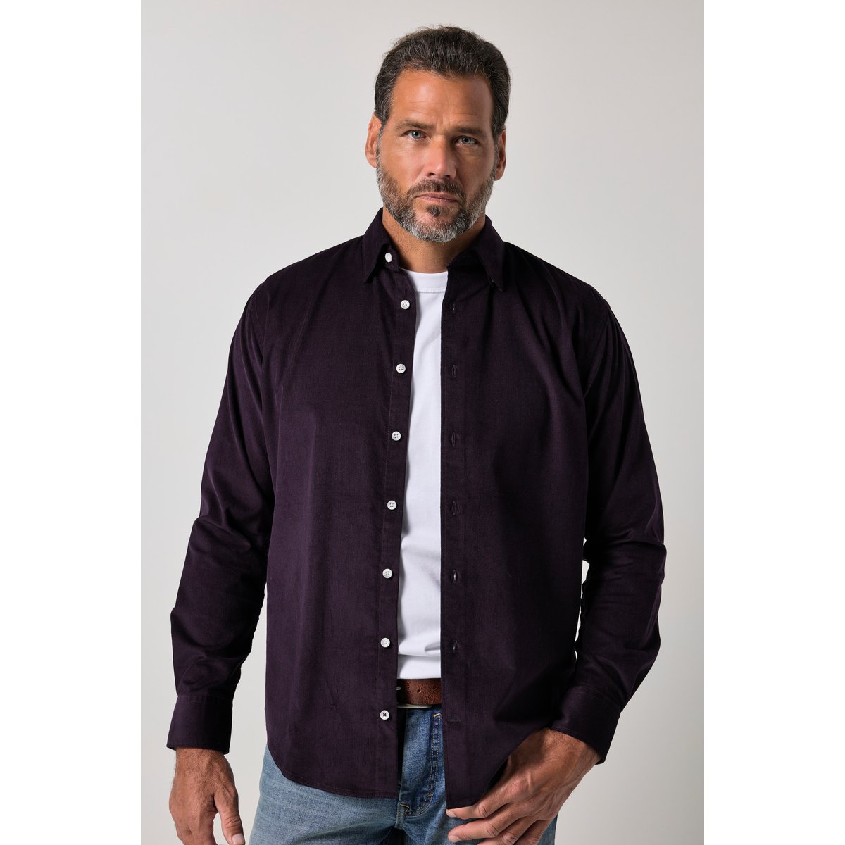 Chemise en velours côtelé violet foncé, JP1880