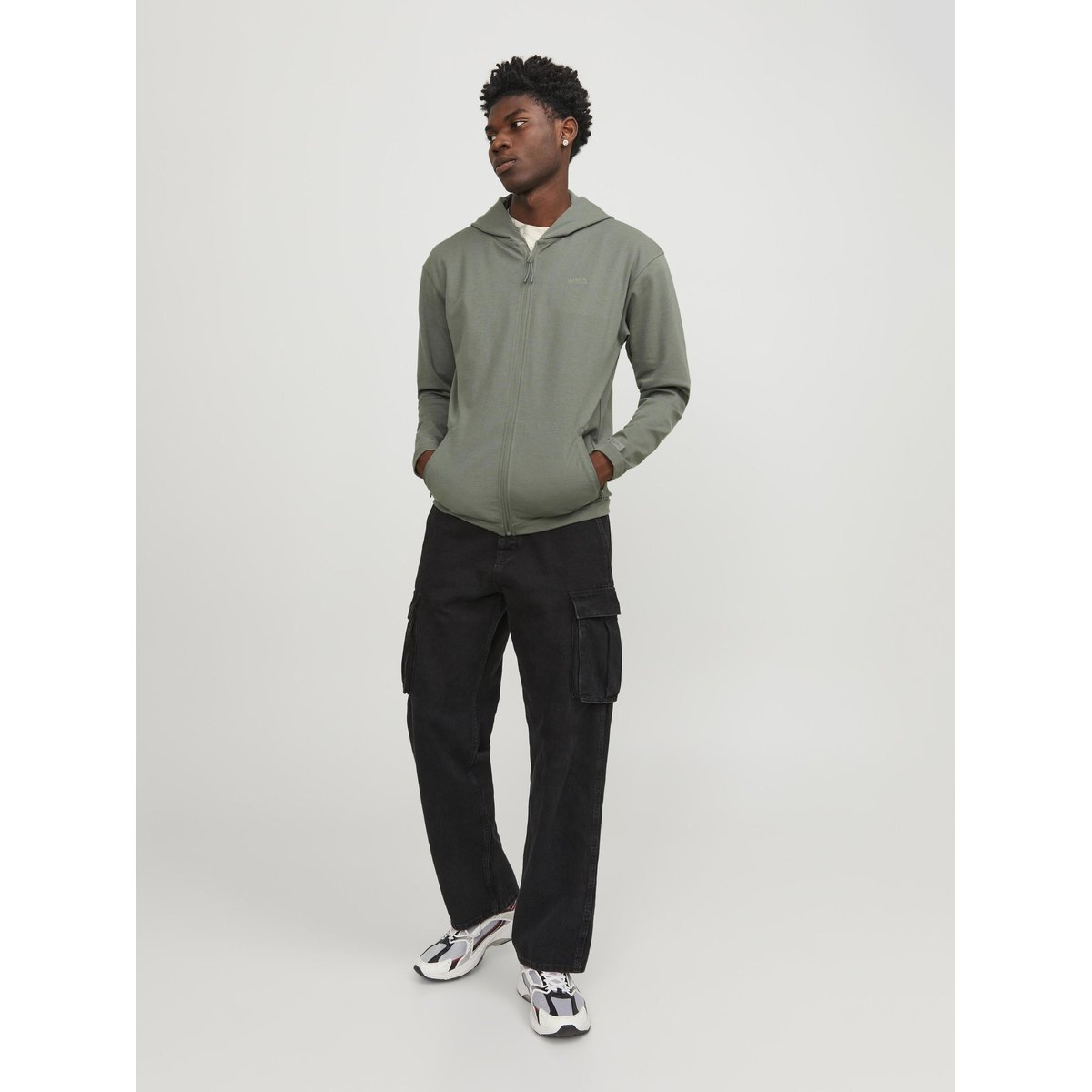 Sweat À Capuche Zippé agave green, JACK & JONES