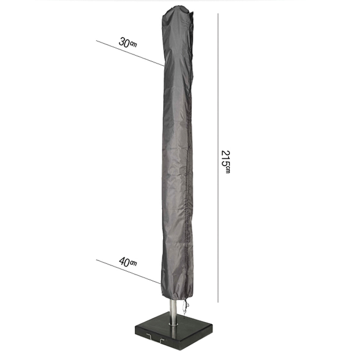 Garden Parasol Cover 215x40cm grey, AEROCOVER