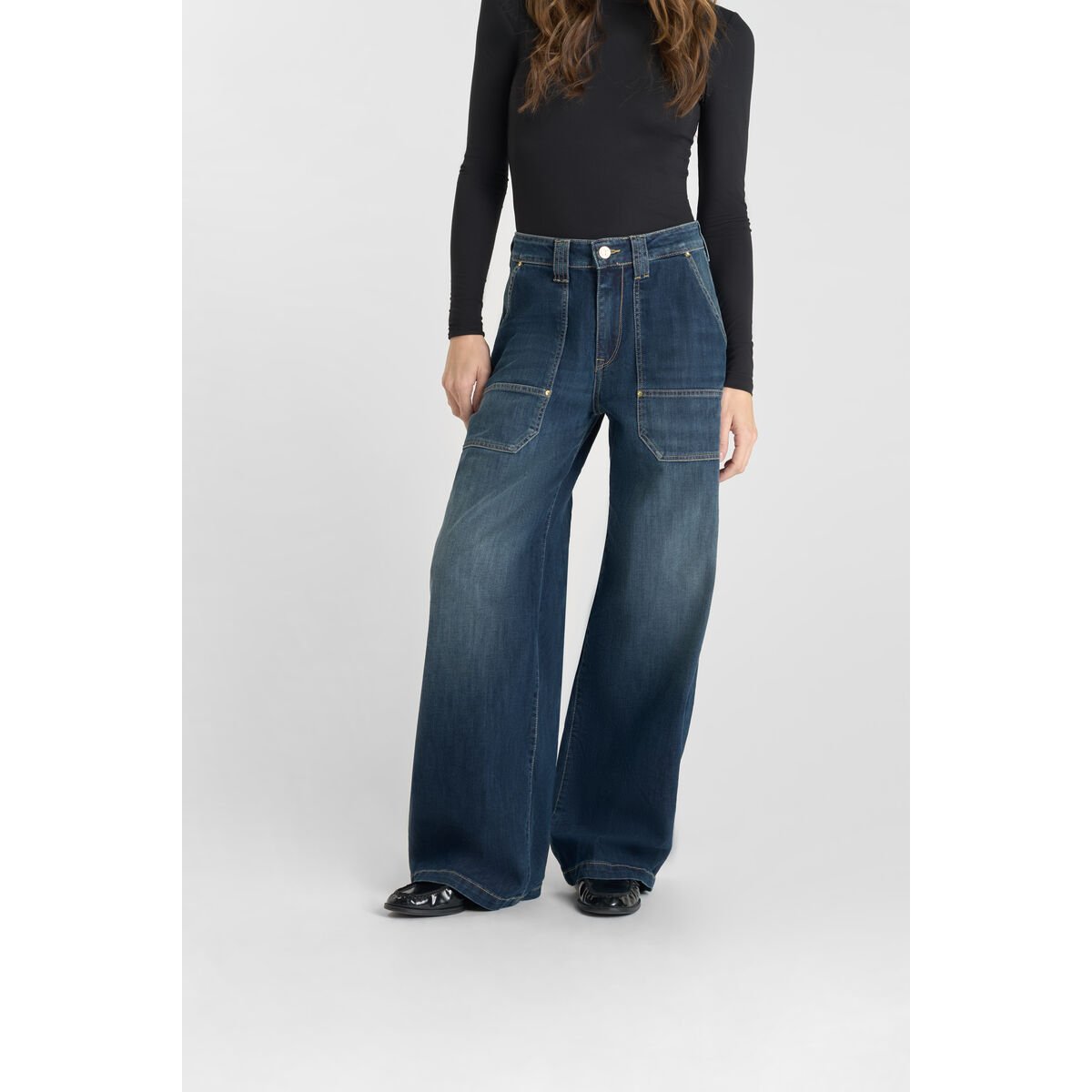 Jeans loose, large , longueur 34 blue, LE TEMPS DES CERISES