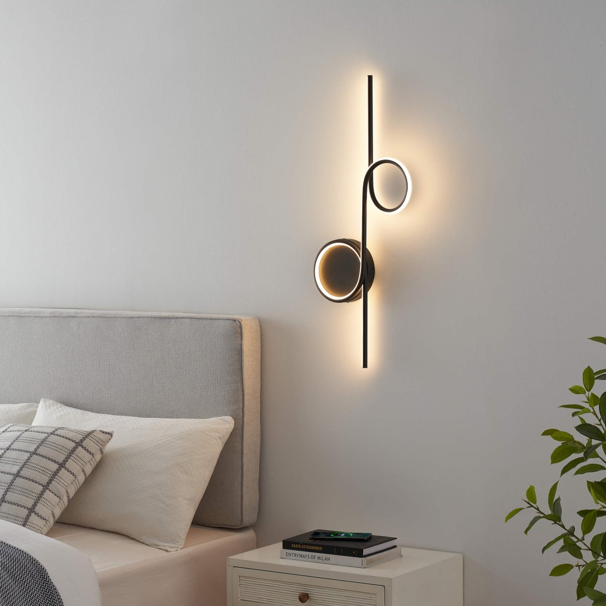 Applique LED design à deux boucles - CELI noir, KOSILUM