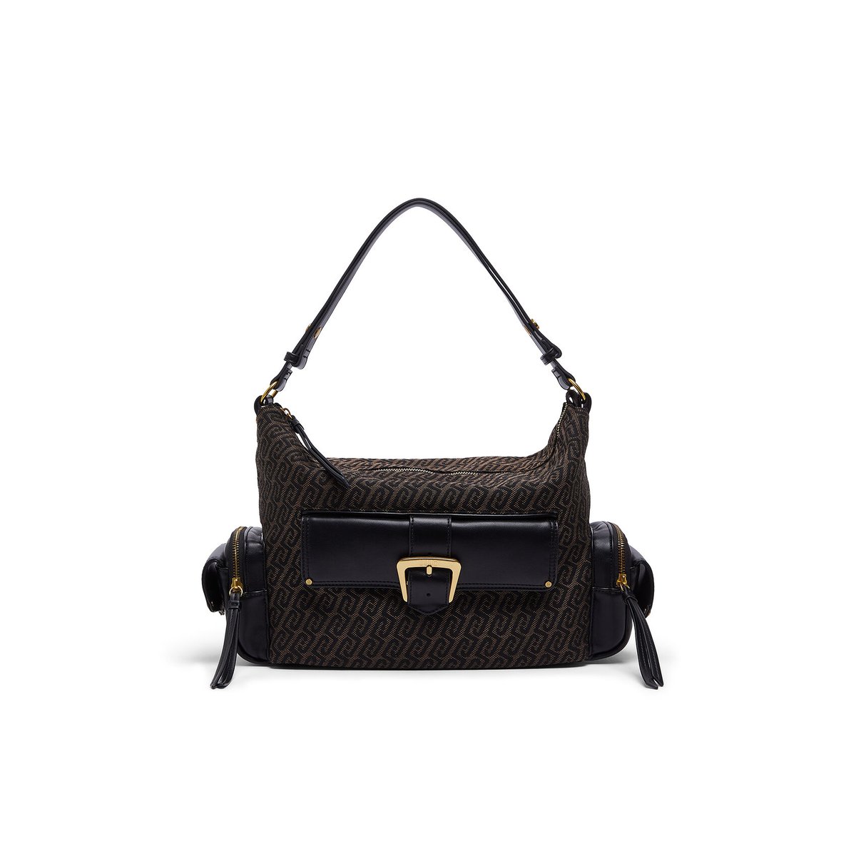 Sac hobo format moyen monogramme marron foncé, LIU JO