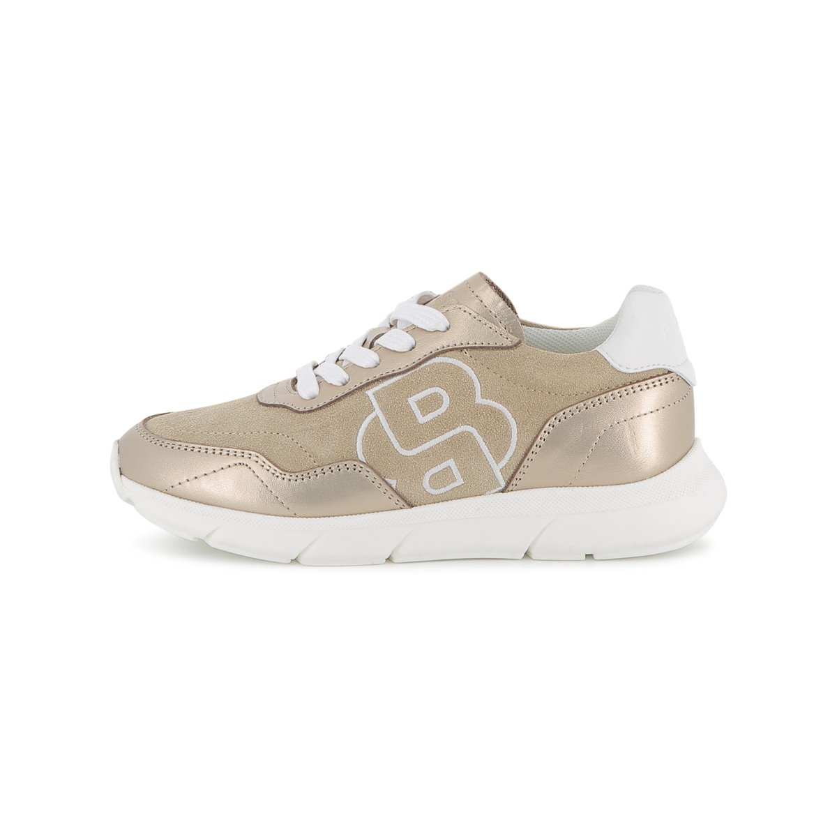 Sneakers stringate grege, BOSS KIDSWEAR