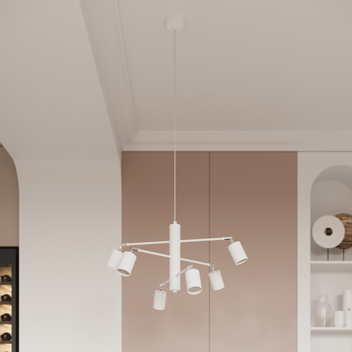 Plafonnier Acier Blanc GU10 6 Lemmi blanc, EDEN