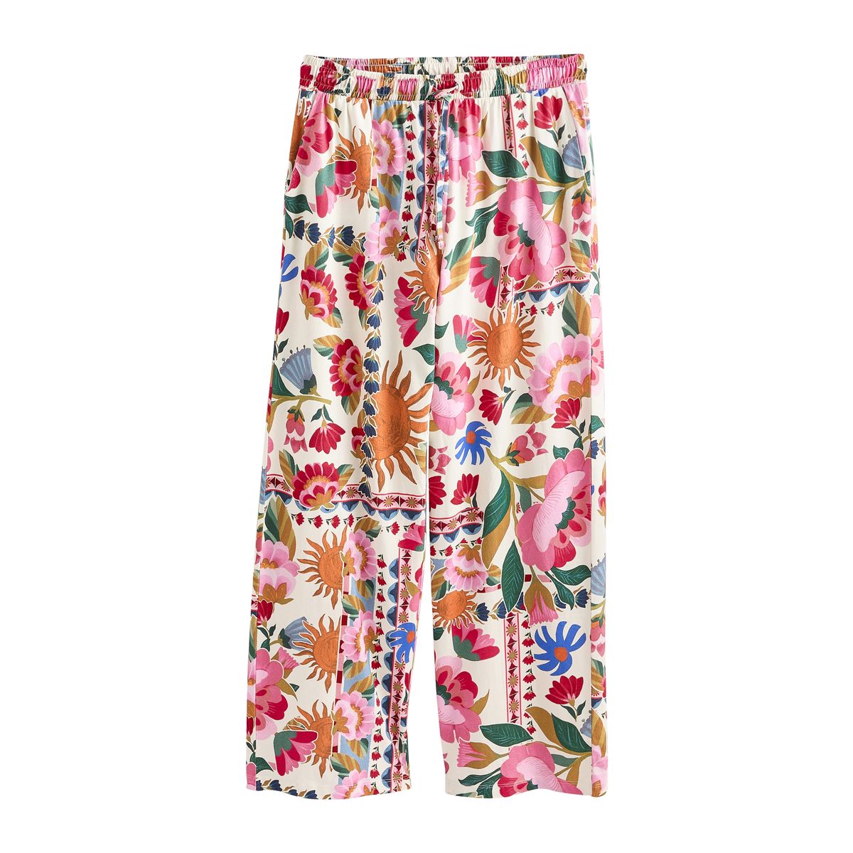 Pyjama à manches longues imprimé floral folk rose/crème, NEXT