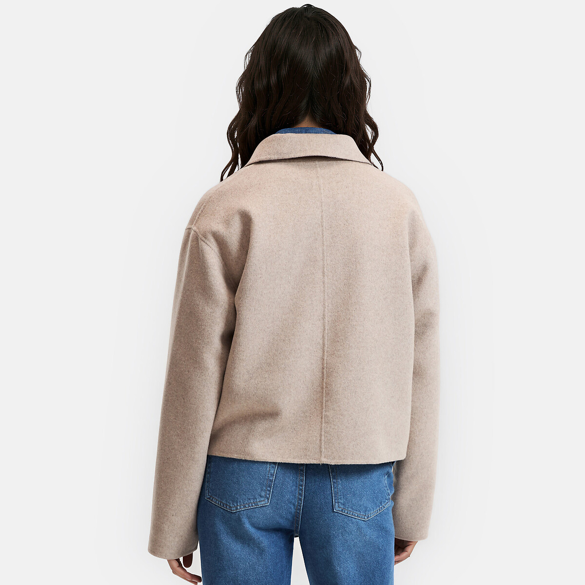 Cappotto corto fatto a mano in misto lana beige chiné, LA REDOUTE COLLECTIONS