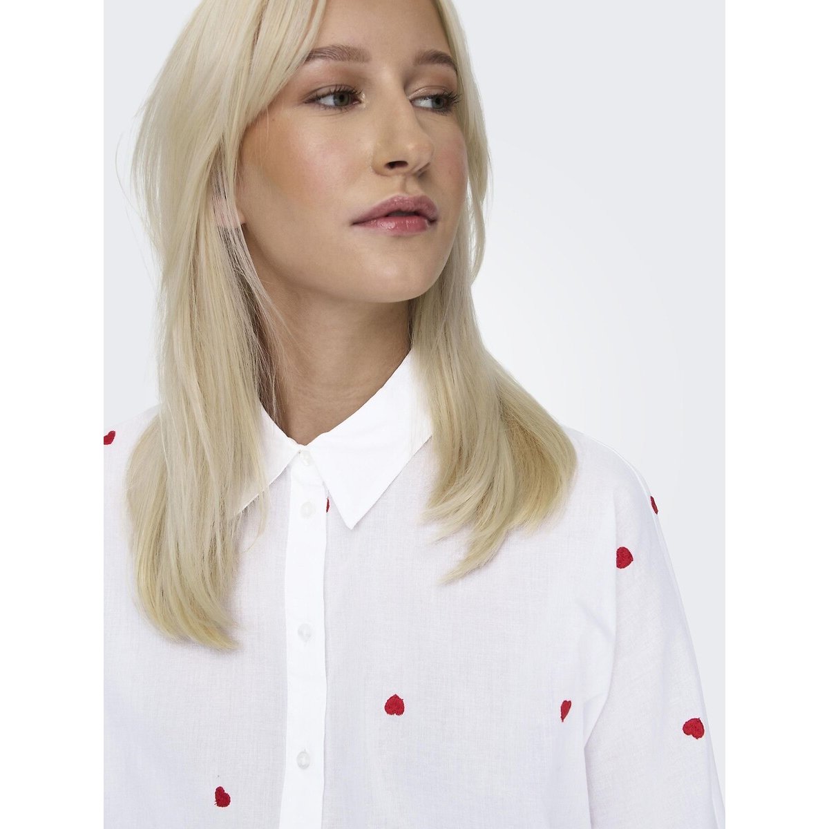 Chemisier imprimé blanc coeur, ONLY