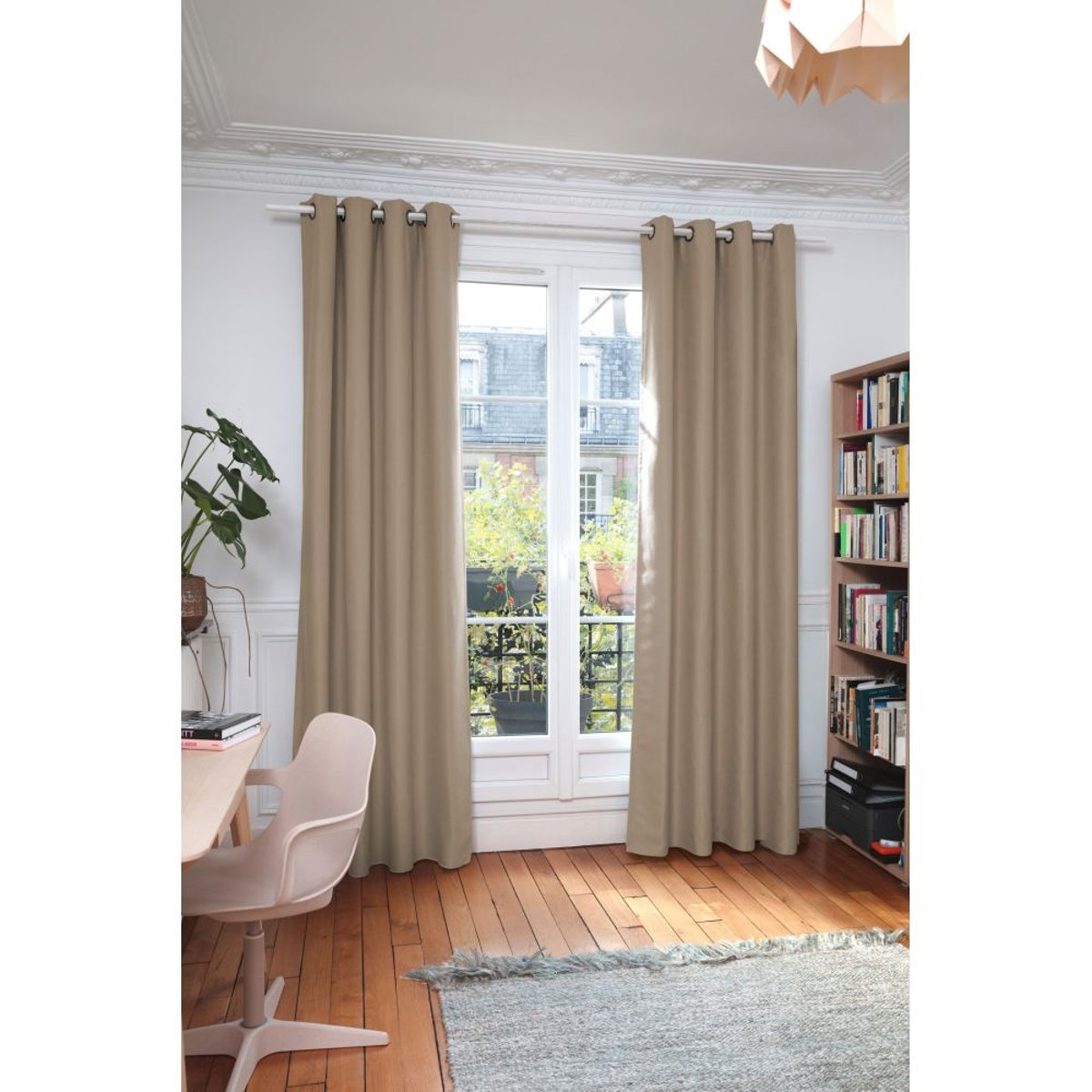 Rideau thermique Oeillets COCOON beige mc8220, MOONDREAM