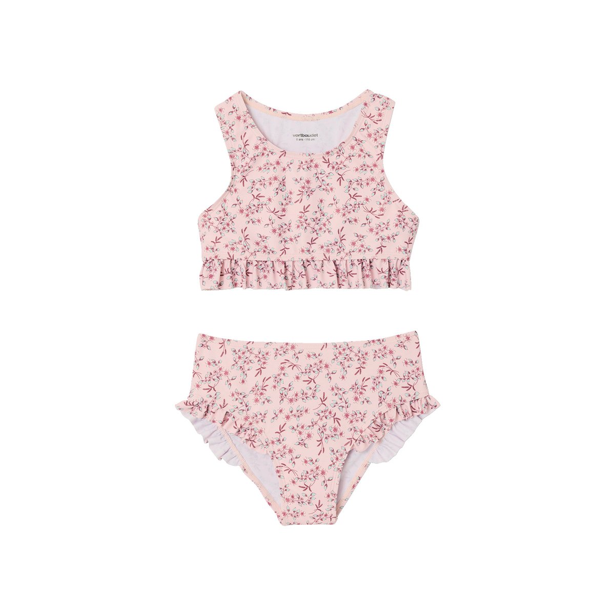 Maillot de bain 2 pièces rose pâle, VERTBAUDET