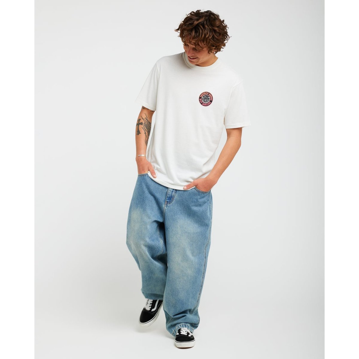 T-shirt Destroy Series bone, RIP CURL
