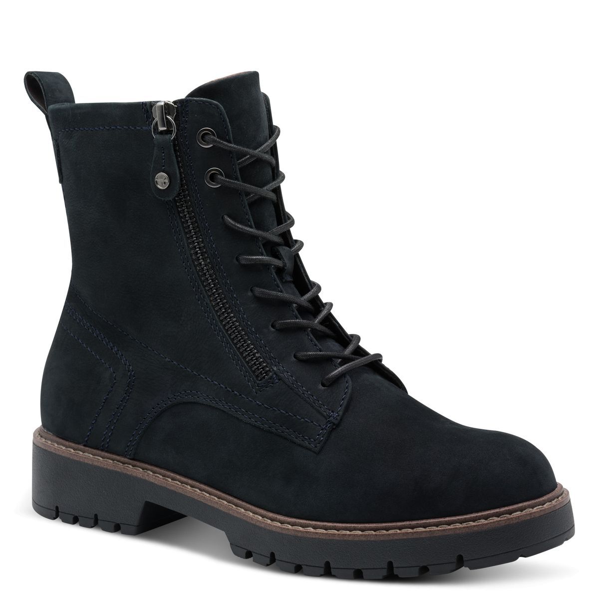 Bottine en cuir bleu marine, TAMARIS