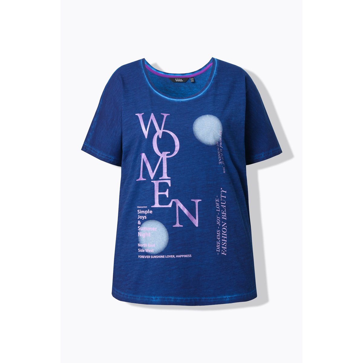 T-shirt oversize avec messages bleu foncé, ULLA POPKEN