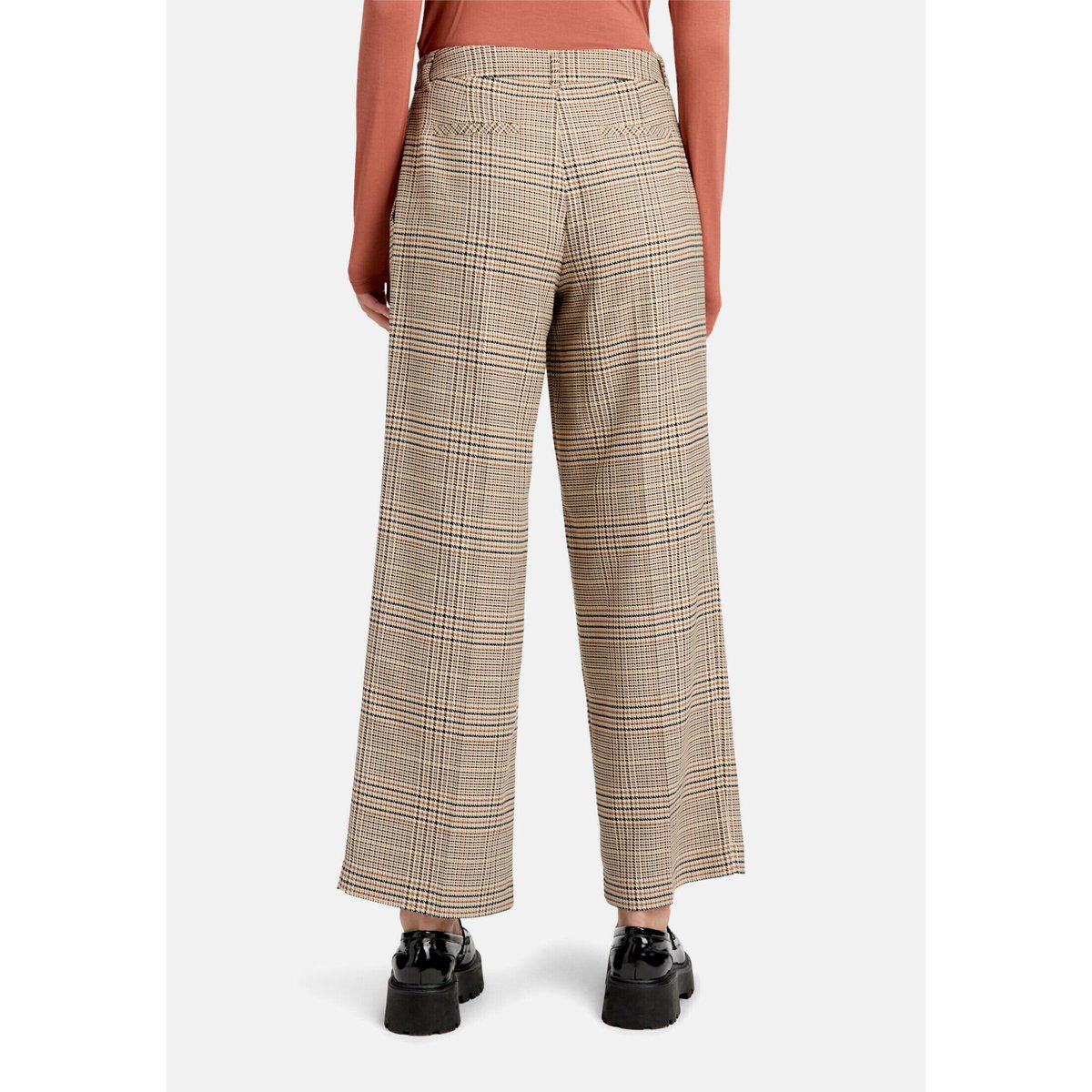 Pantalon à carreaux à pinces brown/rosé, CARTOON