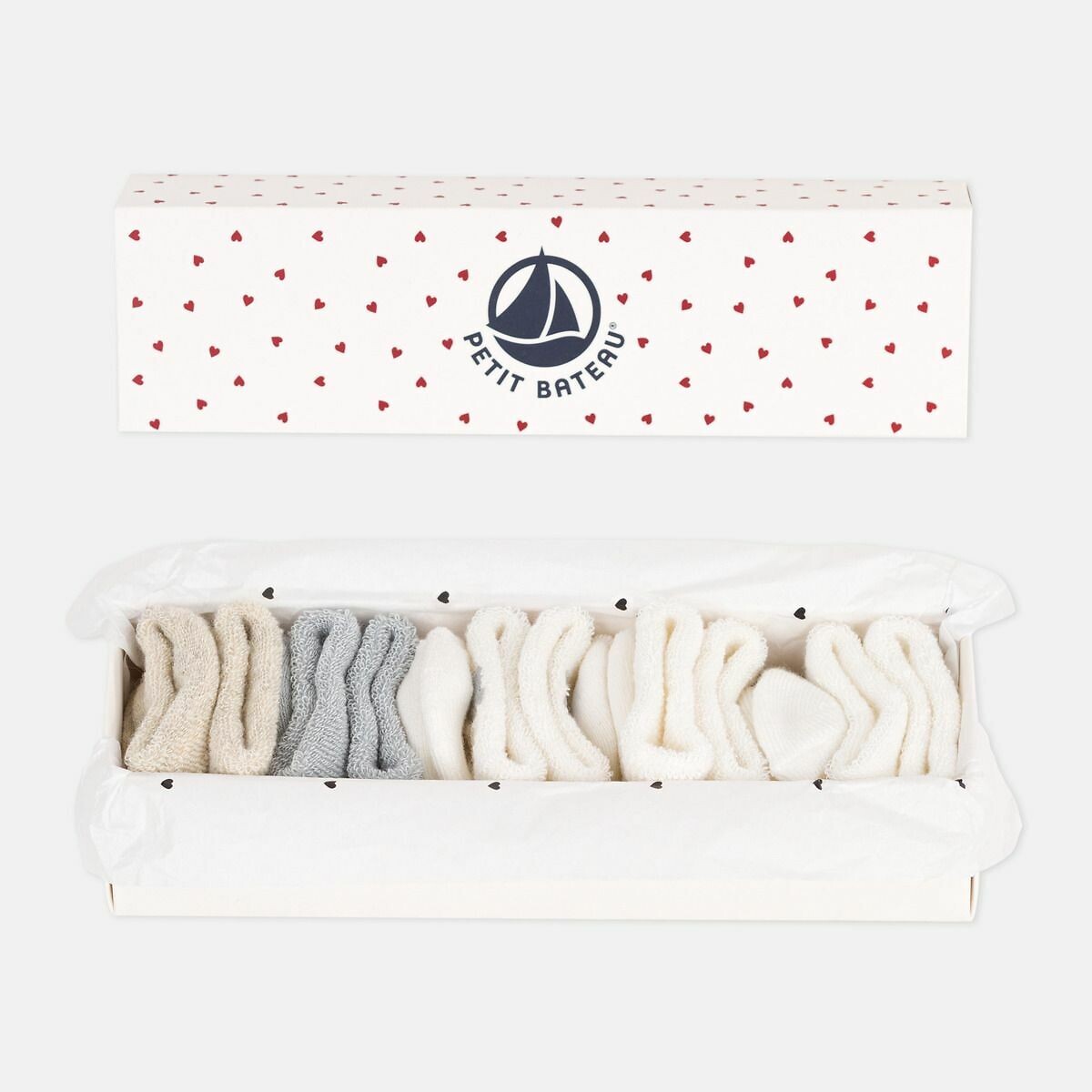 Set van 5 paar kousen groen + wit, PETIT BATEAU