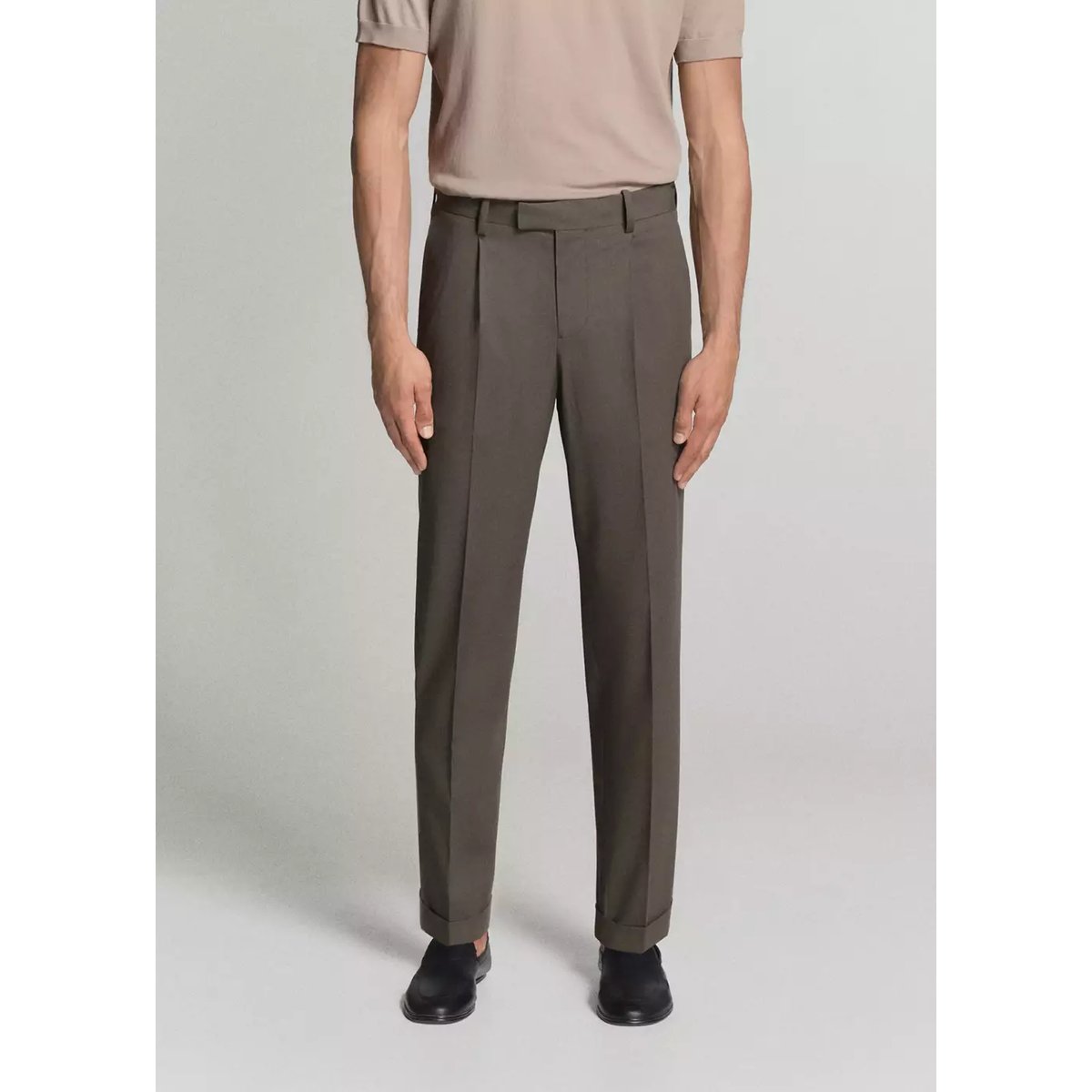 Pantalon costume Boston regular fit marron moyen, MANGO MAN