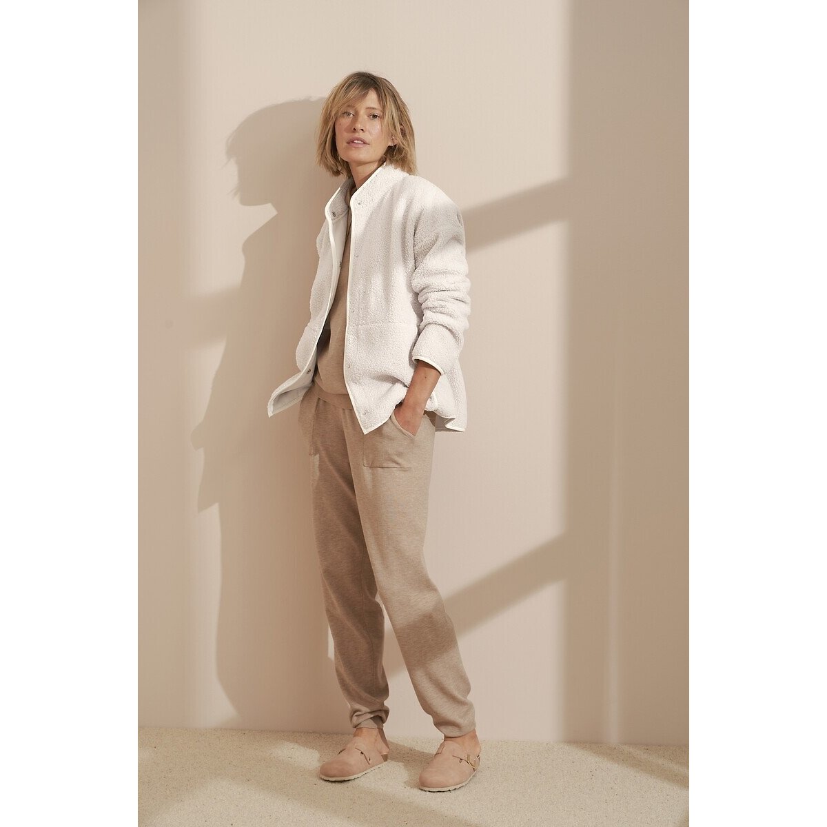 Casaco de interior, estilo sherpa, Thermolactyl branco-sujo, DAMART