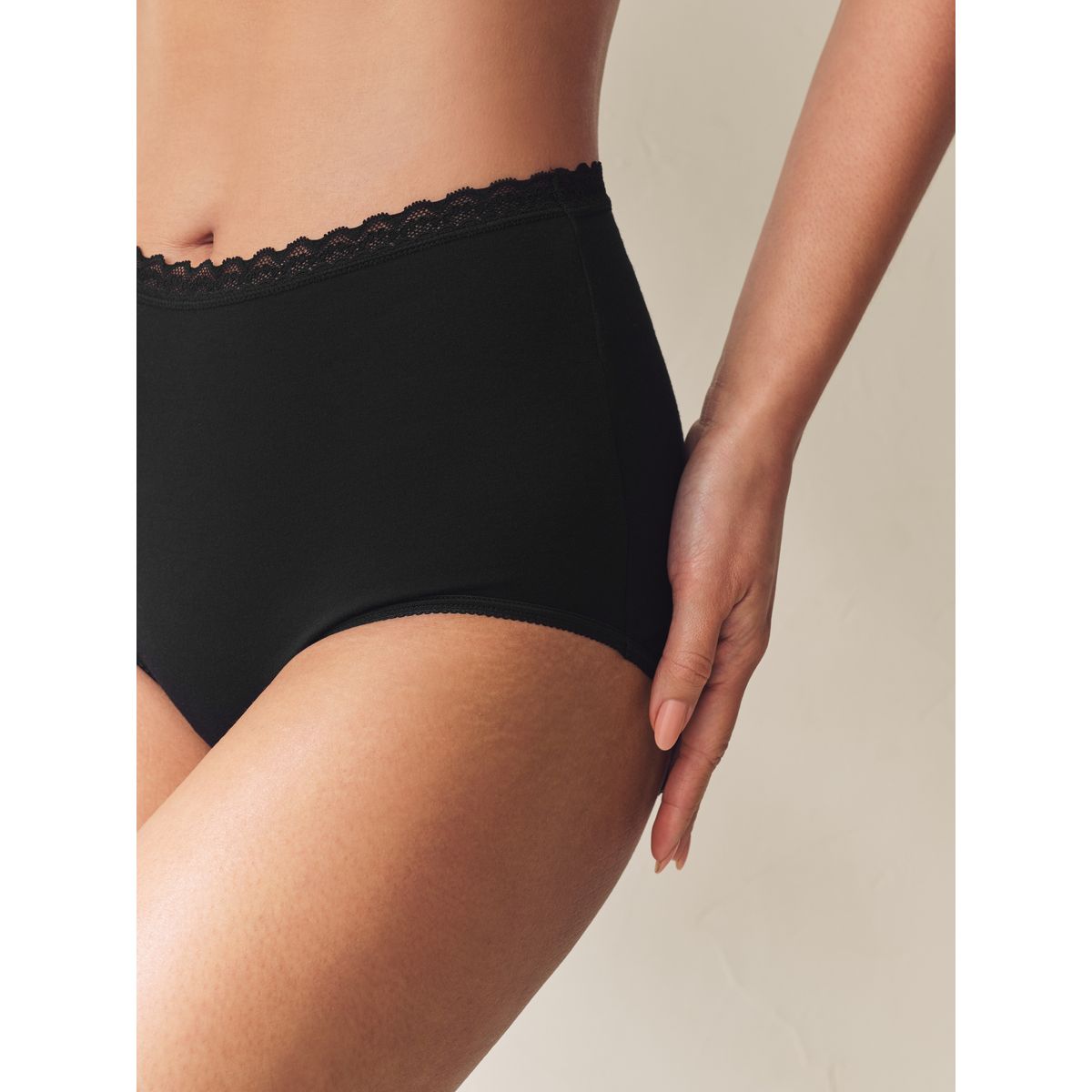 Culotte en coton spécial ménopause, lot de 2 noir/blanc, NEXT