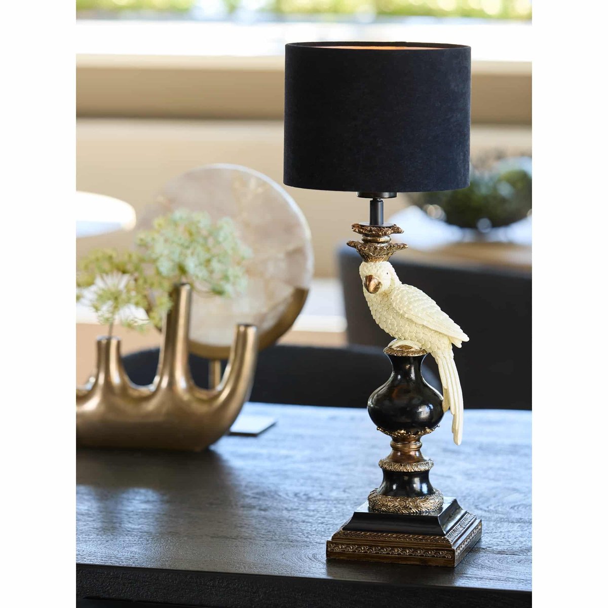 Socle De La Lampe Synthétique-Plastique NYASA bronze antique, LIGHT & LIVING