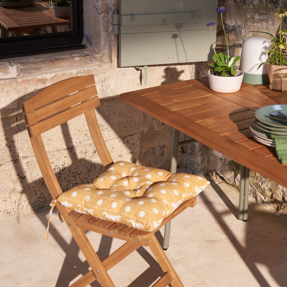 Galette de chaise extérieur, 40x40 cm, Cazan jaune, LA REDOUTE INTERIEURS