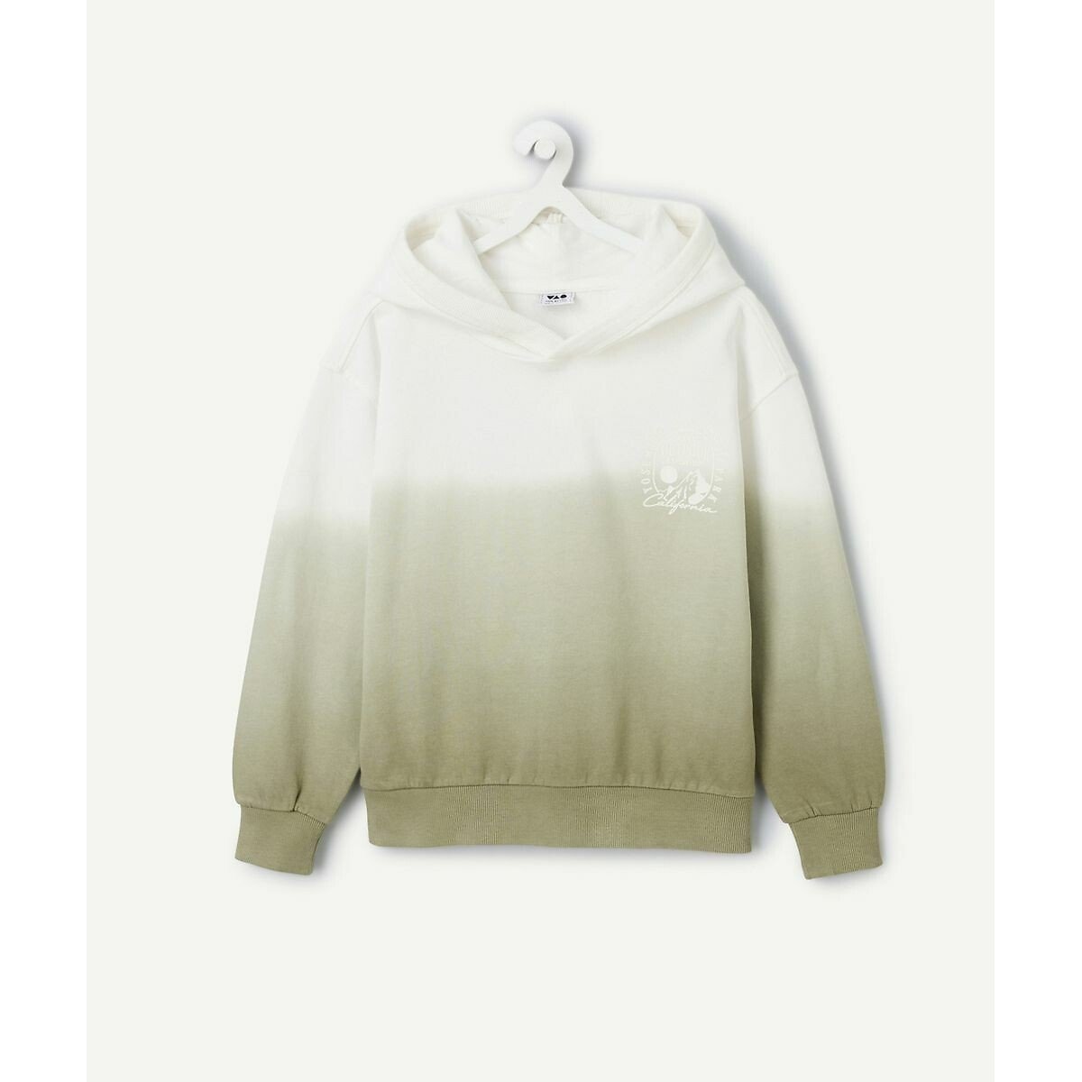 Tie Dye Hoodie in Organic Cotton white/green, TAPE A L'OEIL