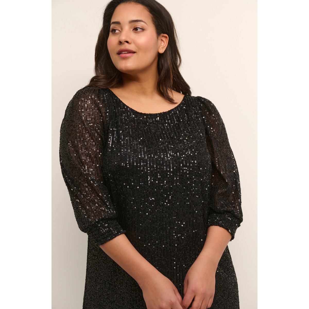 Robe noir black deep, KAFFE CURVE