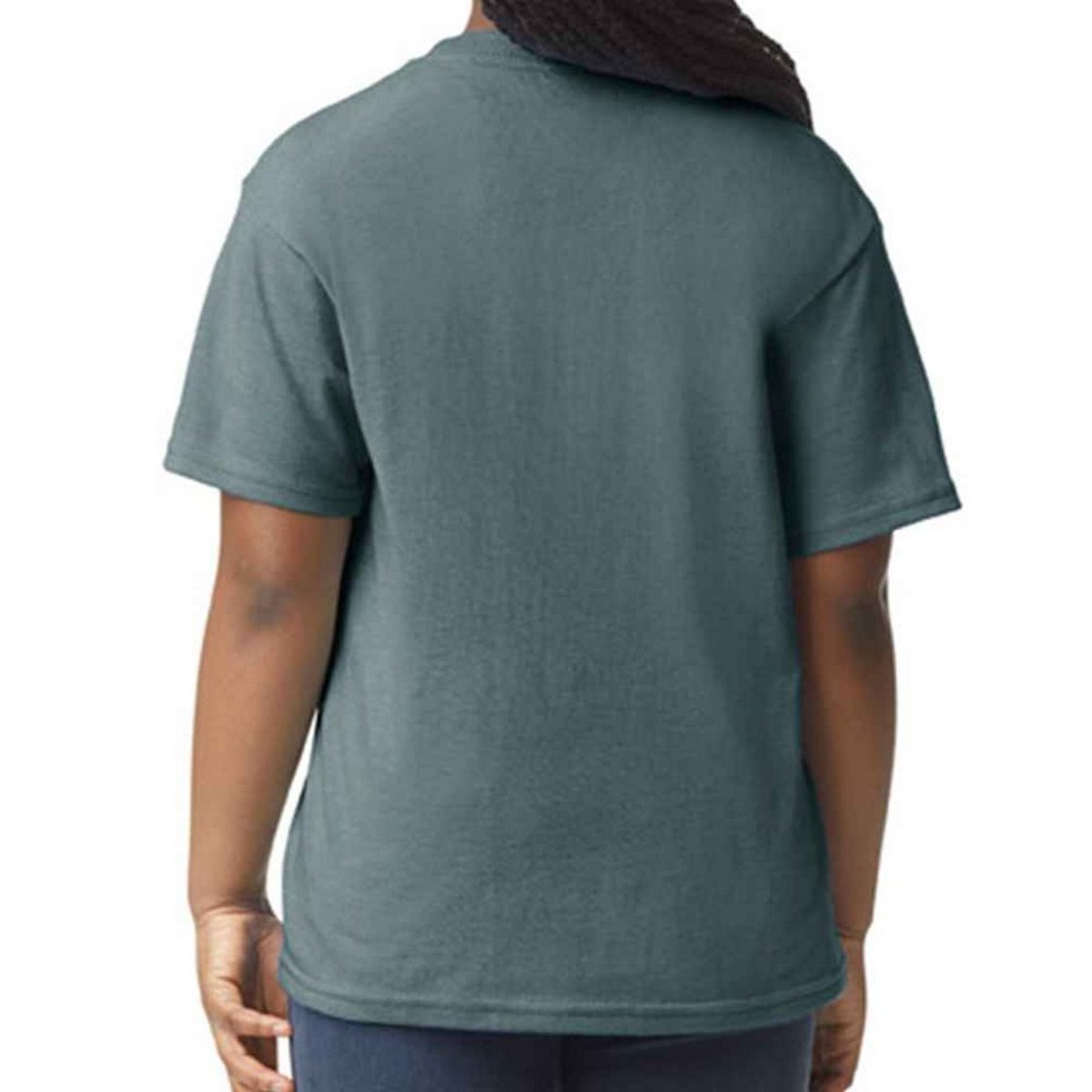 T-shirt uni manches courtes SOFTSTYLE gris foncé chiné, GILDAN