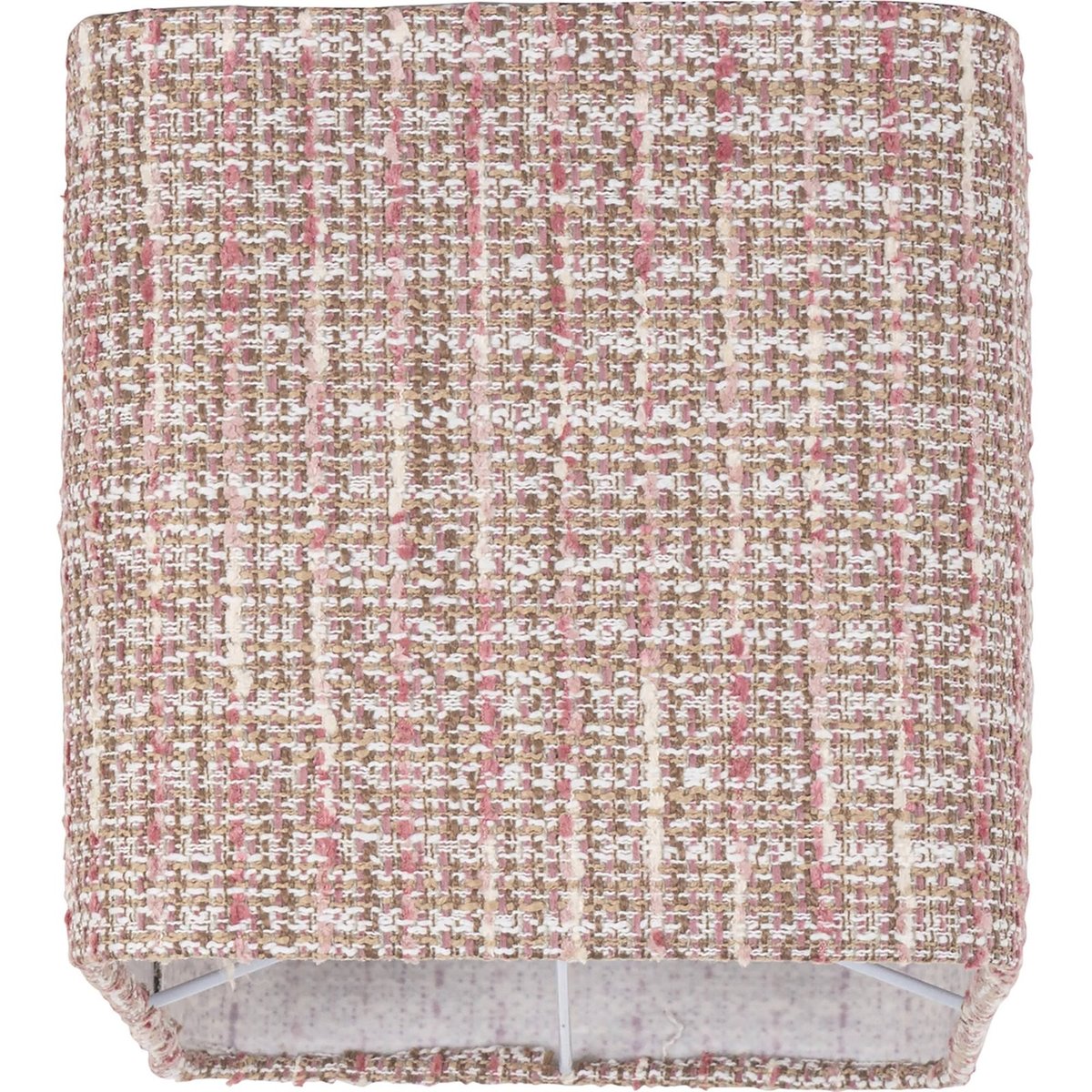 Abat-jour rectangulaire en tissu rose tissé effet chiné élégant, RECOLLECTION
