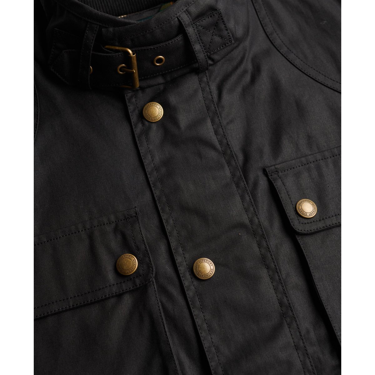Veste Racer Cirée Courte noir carbone, SUPERDRY